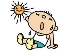 汗をかいた子どものイラスト