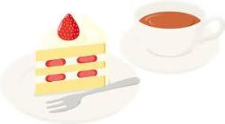 ケーキと珈琲のイラスト