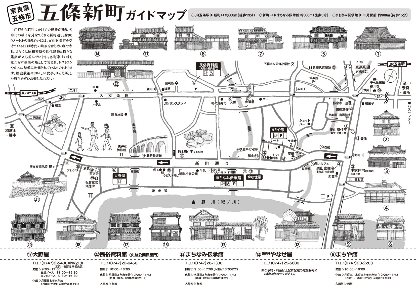 (イラスト)五條新町ガイドマップ