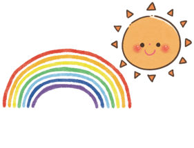 虹と太陽のイラスト