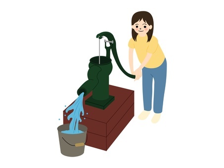 手押しポンプのイラスト