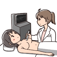 胸部エコー検査のイラスト