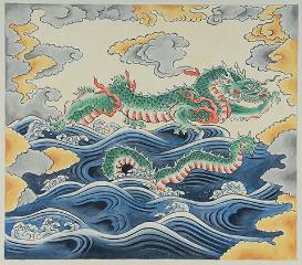 御霊落杣神社本殿壁画下絵
