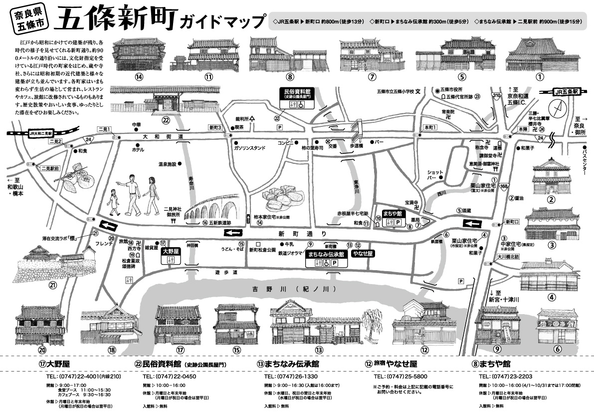 (イラスト）五條新町ガイドマップ