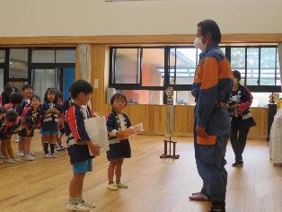 幼年消防クラブ結団式