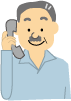 電話をかけている男性イラスト