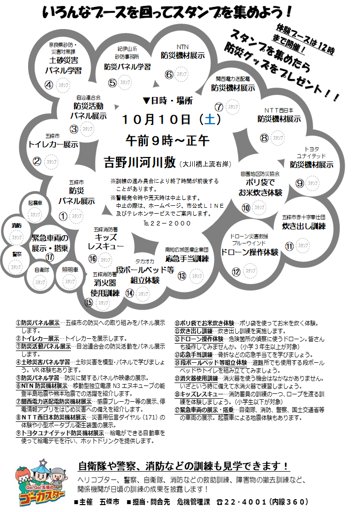 総合防災訓練パンフレットスタンプラリー